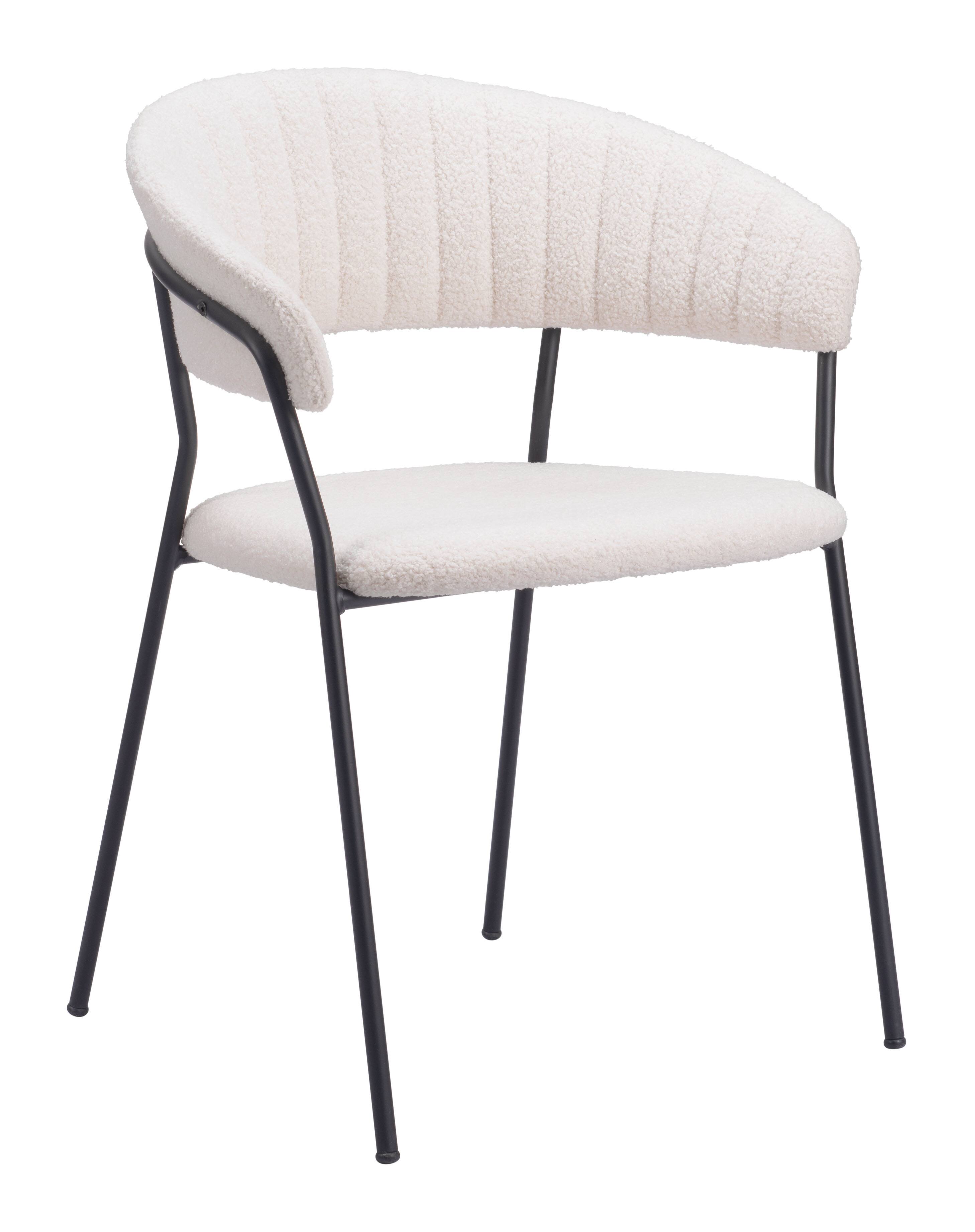 Front. Hivvago - Josephine Dining Chair (Set of 2) Cream - Cream.