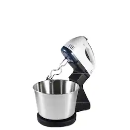 Cluzine - Electric Handheld & Table Dough Mixer, 7 Speed Control, Stainless Steel, High Capacity Cake Whisk Egg Beater - Light Gray