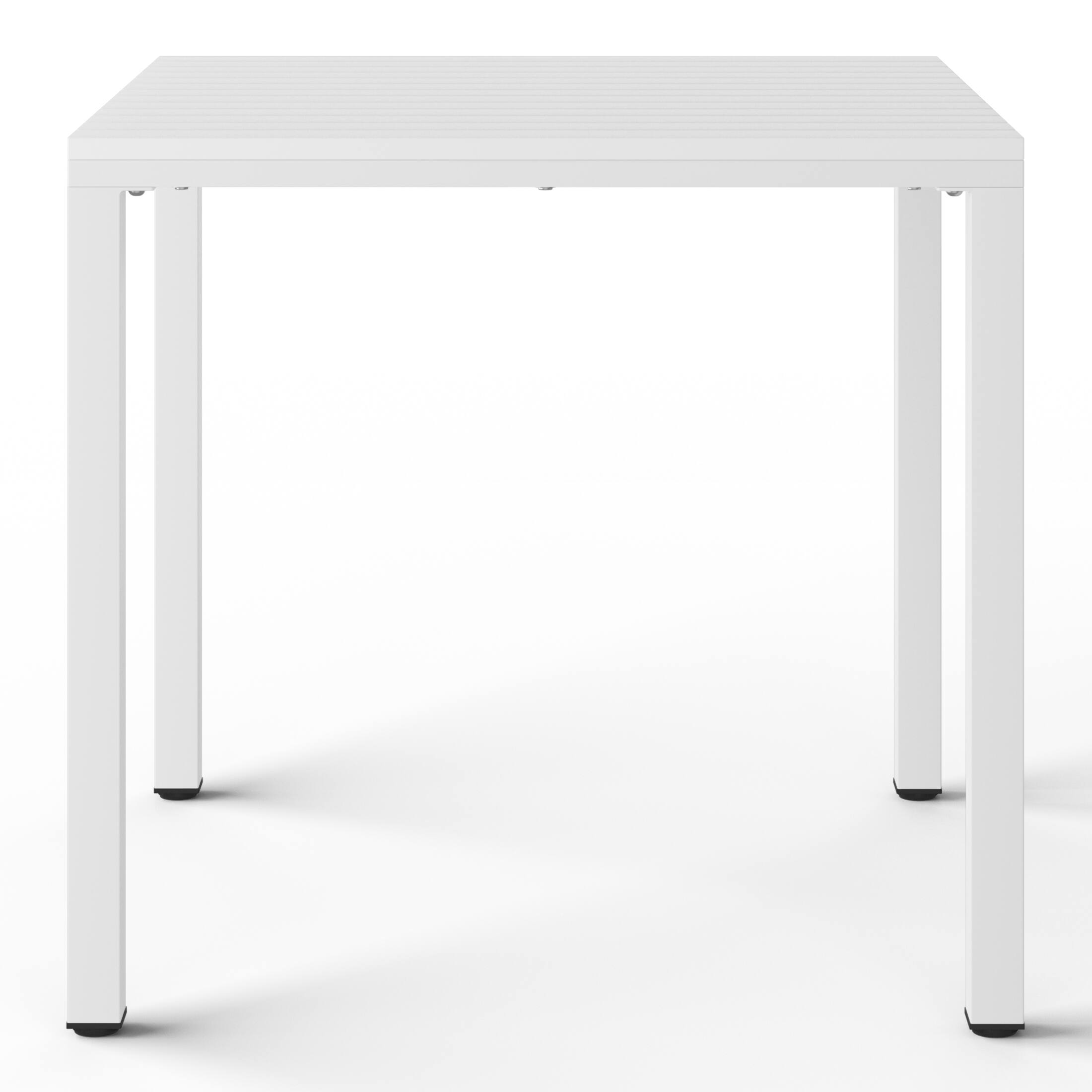 Back. WestinTrends - WestinTrends Playa 5-Piece Outdoor Metal Frame Square Dining Table Patio Set with Stackable Patio Dining Chairs - White.