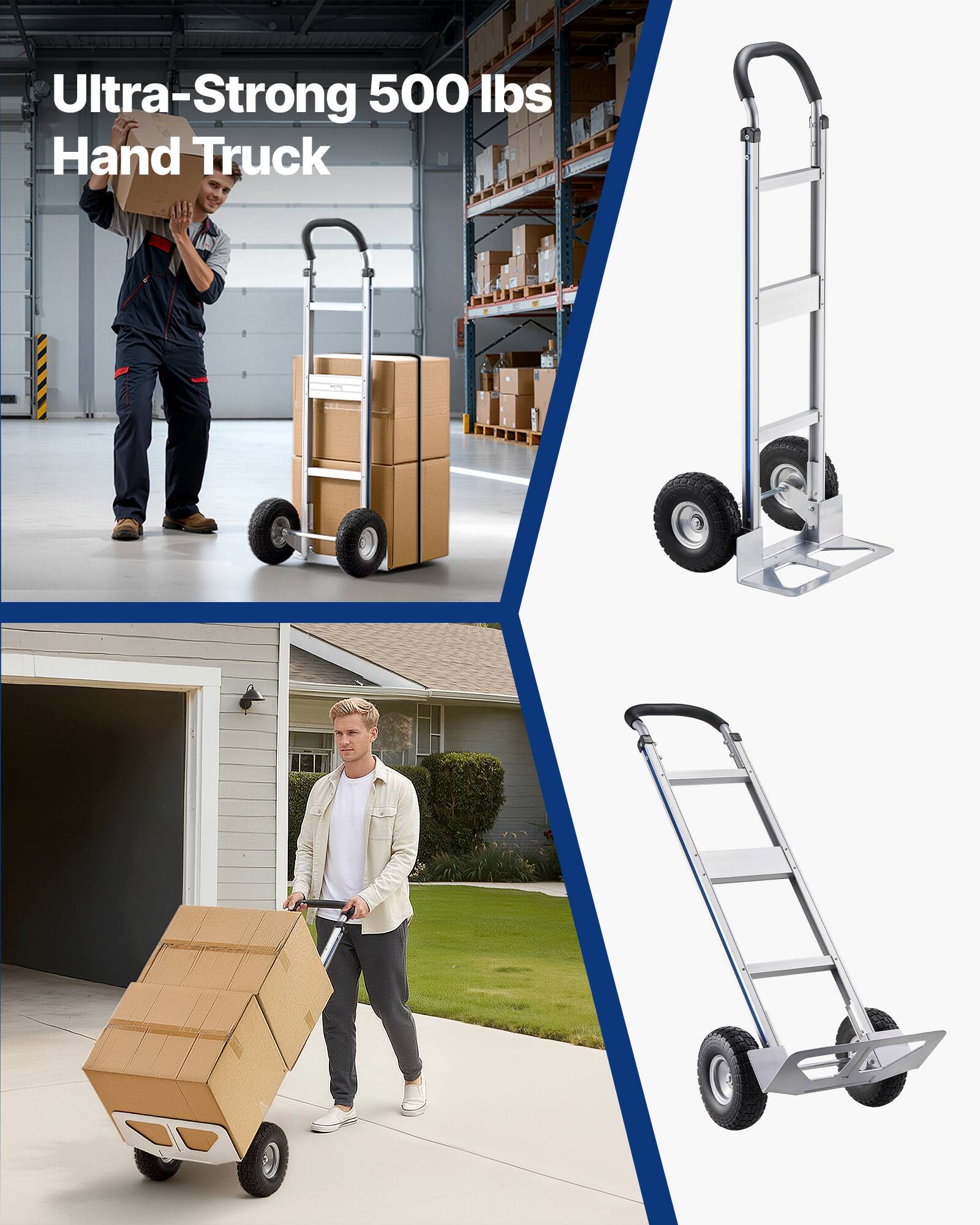 Ultra-Strong 500 lbs Hand Truck