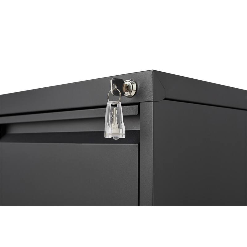 Alt View 2. HTUTWOO - 3 Drawer File Cabinet with Lock - Two Drawer Filing Cabinet, Vertical File Cabinet for Office Organizer Storage Cabinet - Black.