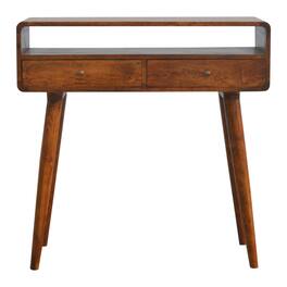 Artisan Furniture - Solid Wood Curved Chestnut Console Table - Brown