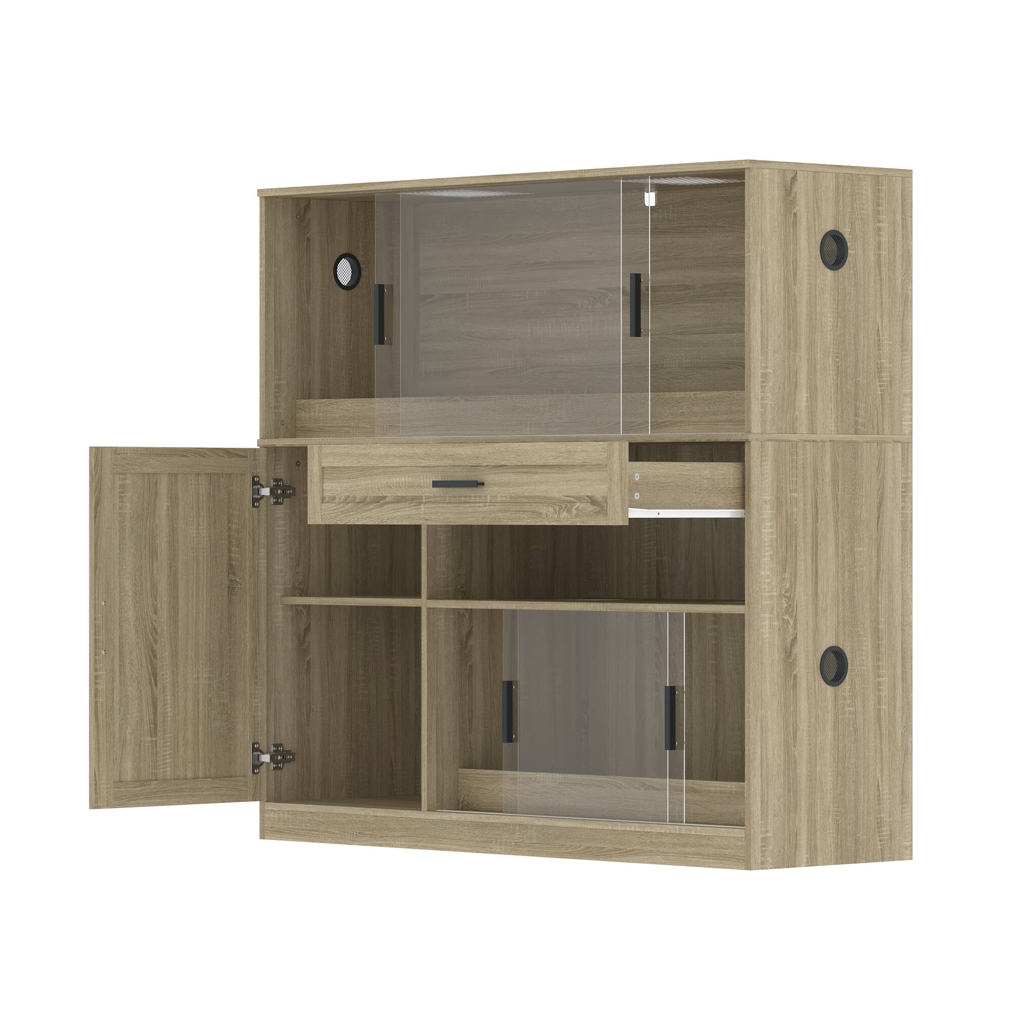 Angle. FUFU & GAGA - Multi-Level Reptile Habitat Cabinet – Versatile Terrarium with Twin Eco-Zones for Lizards Hamsters & Small Pets.