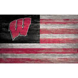 Fan Creations - Wisconsin Badgers 11'' x 19'' Distressed Flag Sign - Multicolor