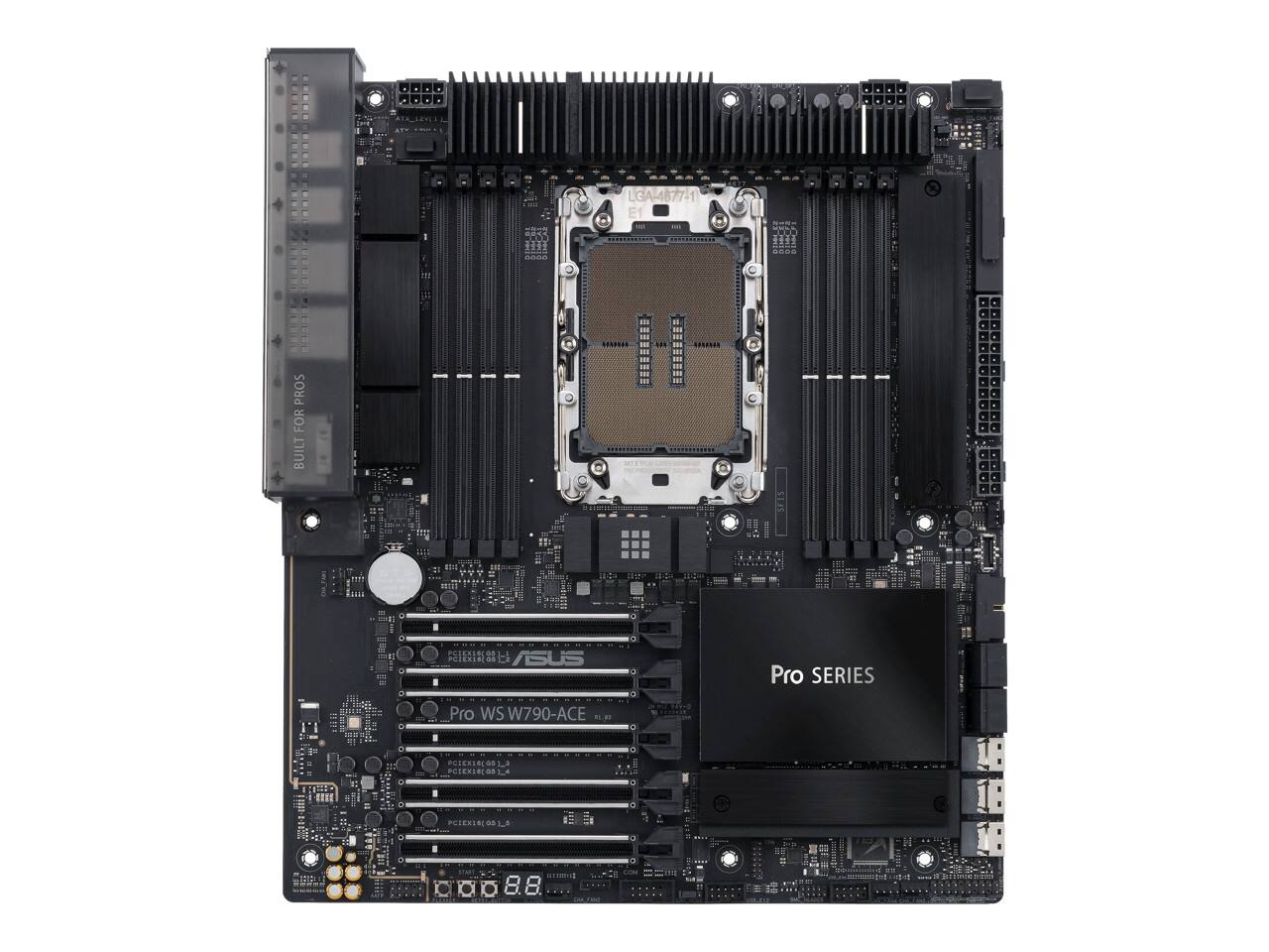 0080 200D  
LGA-4677-1  
E1  
ROS PROS FOR BUILT 11  
RSBLO3  
ASUS Pro SERIES  
Pro WS W790-ACE  
PCIEX1e(001.3)  
PRSERIB/OES  
PCIEX14(081_8)  
100686  
8.8