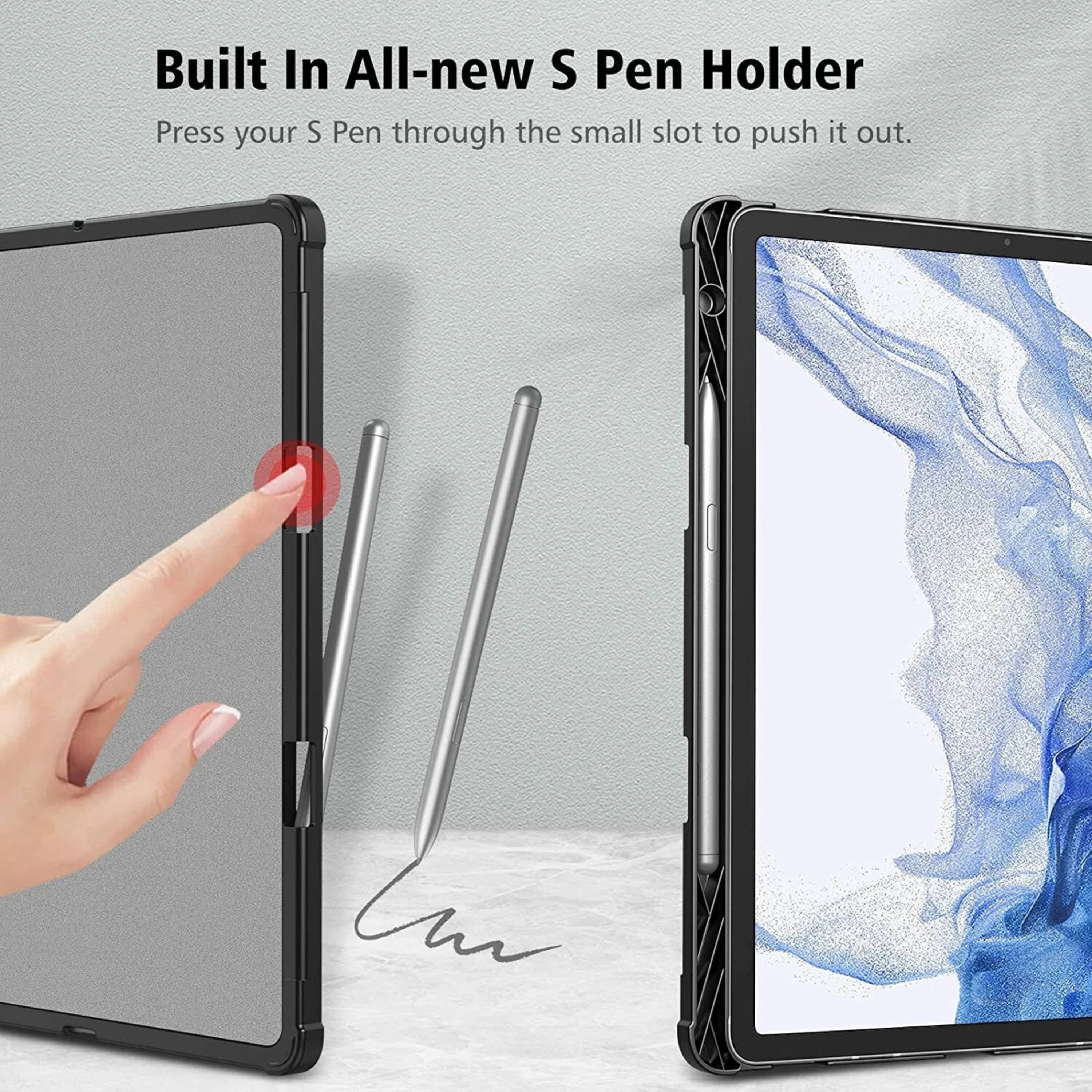 Built In All-new S Pen Holder

Press your S Pen through the small slot to push it out.