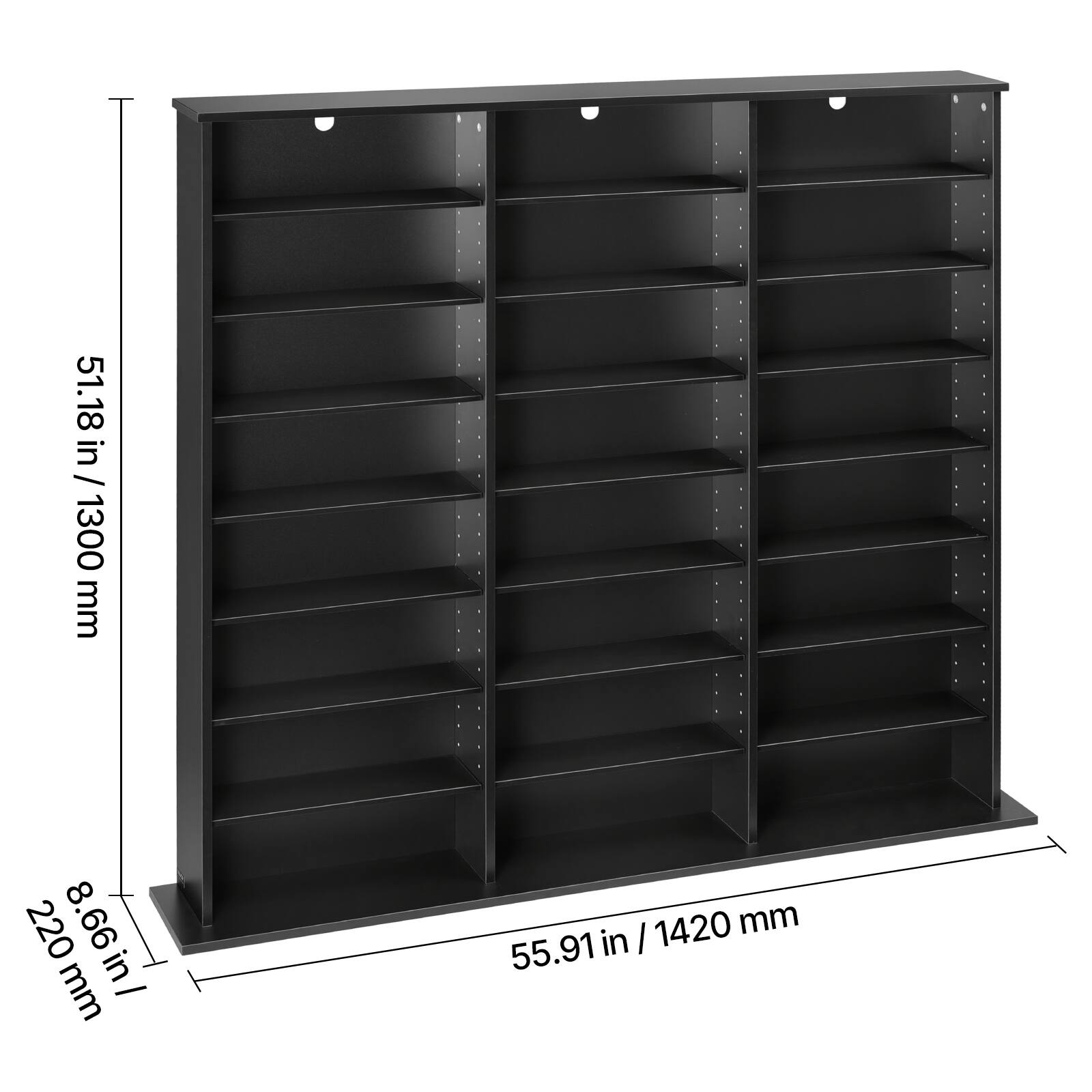 51.18 in / 1300 mm  
8.66 in / 220 mm  
55.91 in / 1420 mm