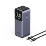 UGREEN - Nexode 100W 12000mAh Power Bank with Smart Display, Portable Charger for Laptops, Tablets, Cell Phones - Black