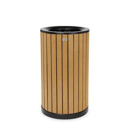 Alpine Industries - 32 Gallon Outdoor Trash Can with Slatted Panels - Cedar