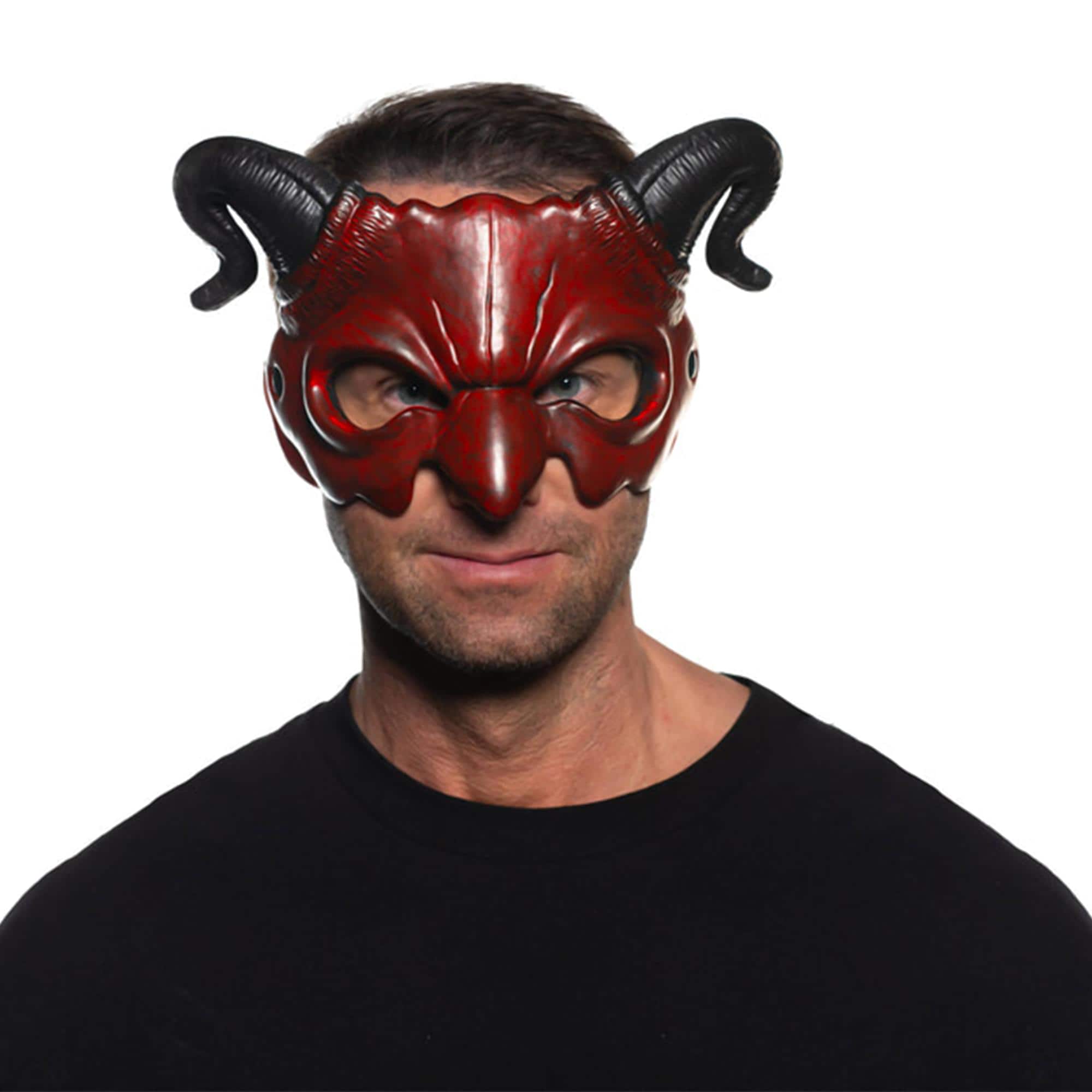 Underwraps - Devil Adjustable Foam Adult Costume Half Mask - Multi-Colored