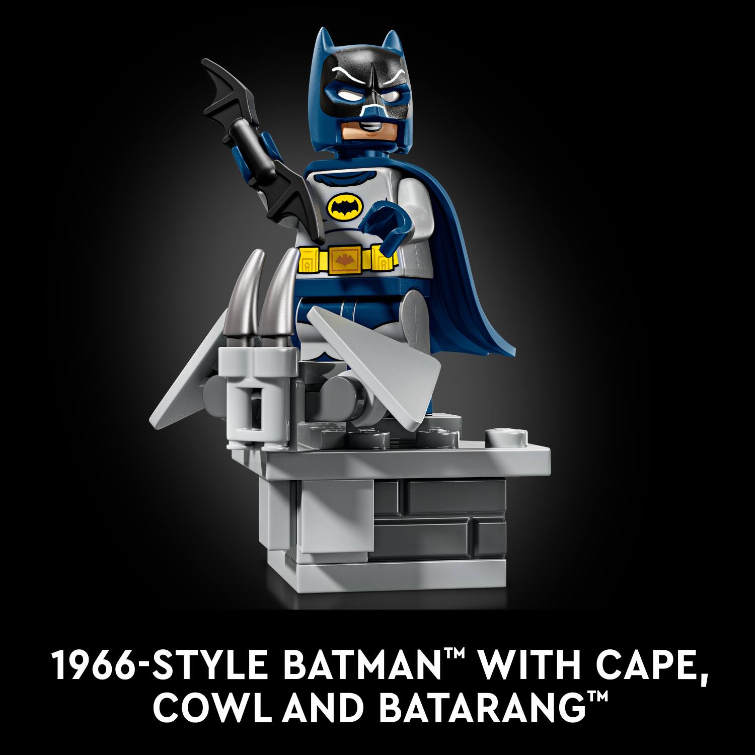 TM 1966-style Batman with cowl and batarang.