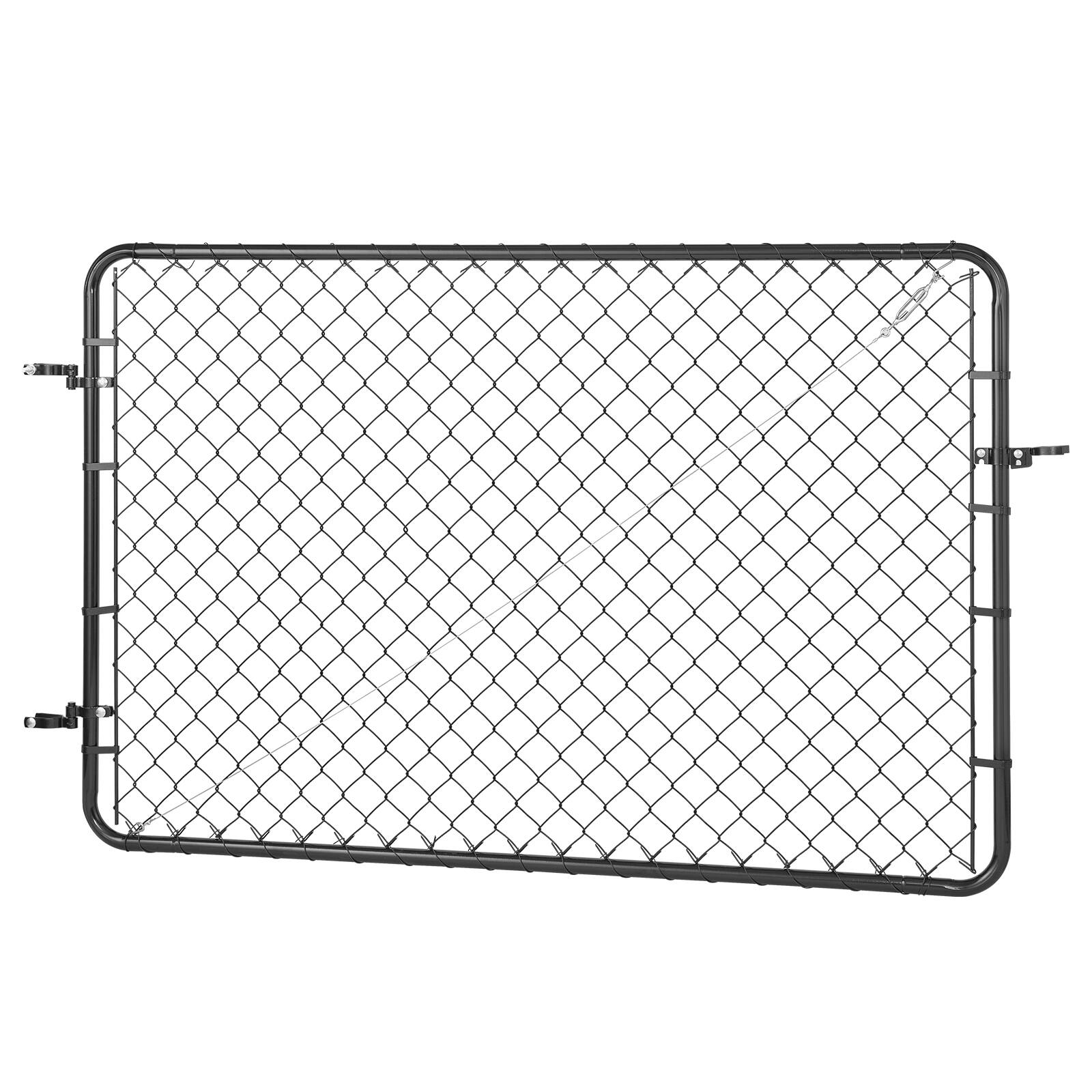 Alt View 5. VEVOR - Chain Link Fence Gate, 72 x 48 in, Adjustable Chain Link Fence Panel, Fit 2.2-6 ft (W) x 6 ft (H) Garden Fence Gate - Galvanized + Black PVC.