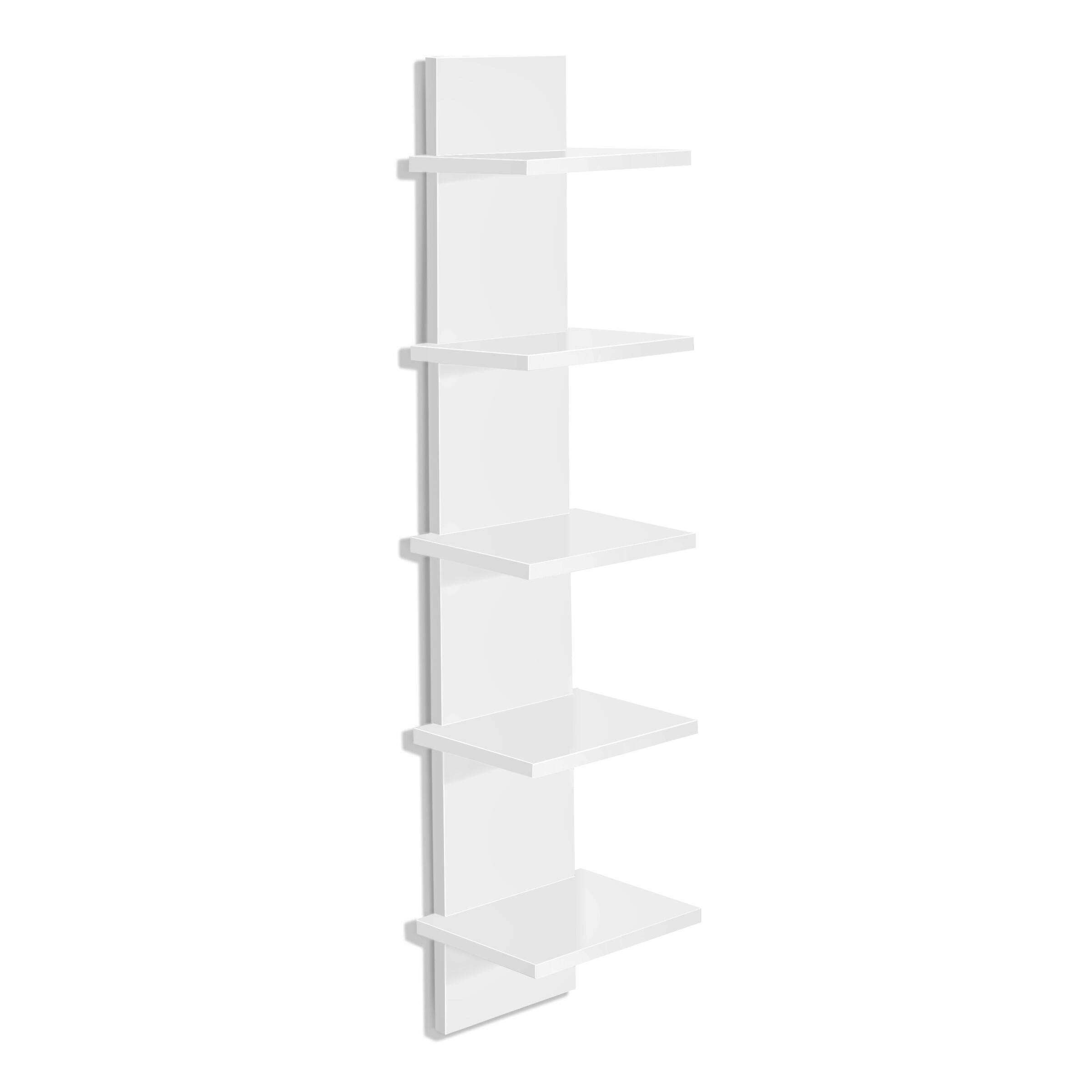 Sorbus - 5 Tier Wall-Mounted Floating Shelves Vertical Column Wall Shelf Unit (White) - White