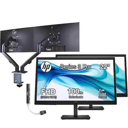 HP Series 3 Pro 22" FHD (1920 x 1080) 100Hz Refresh Rate Eye Ease Screen