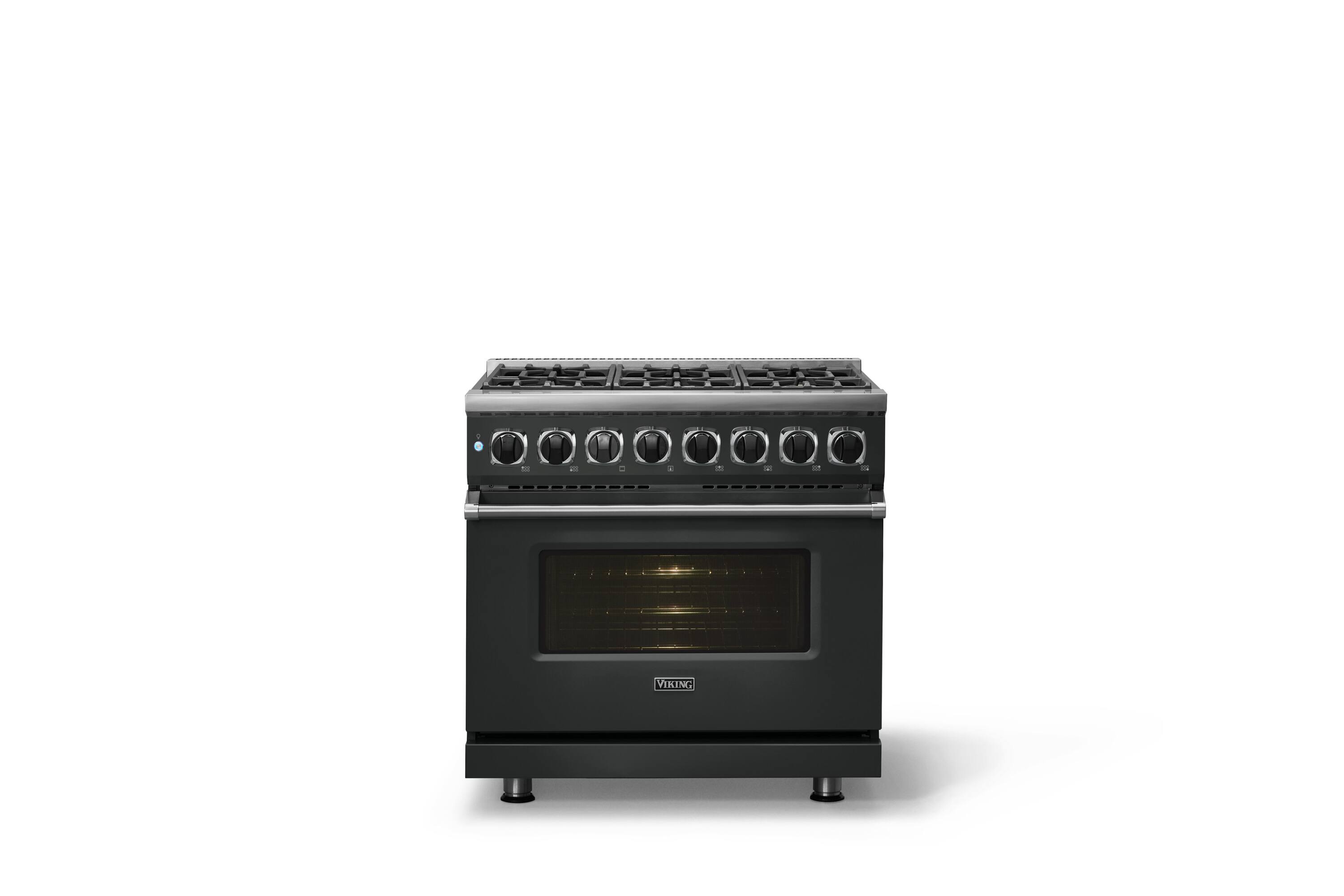 Alt View 1. Viking - 36 in. Wide 6 Burner Dual Fuel Sealed Burner Range-LP - Antique Bronze.