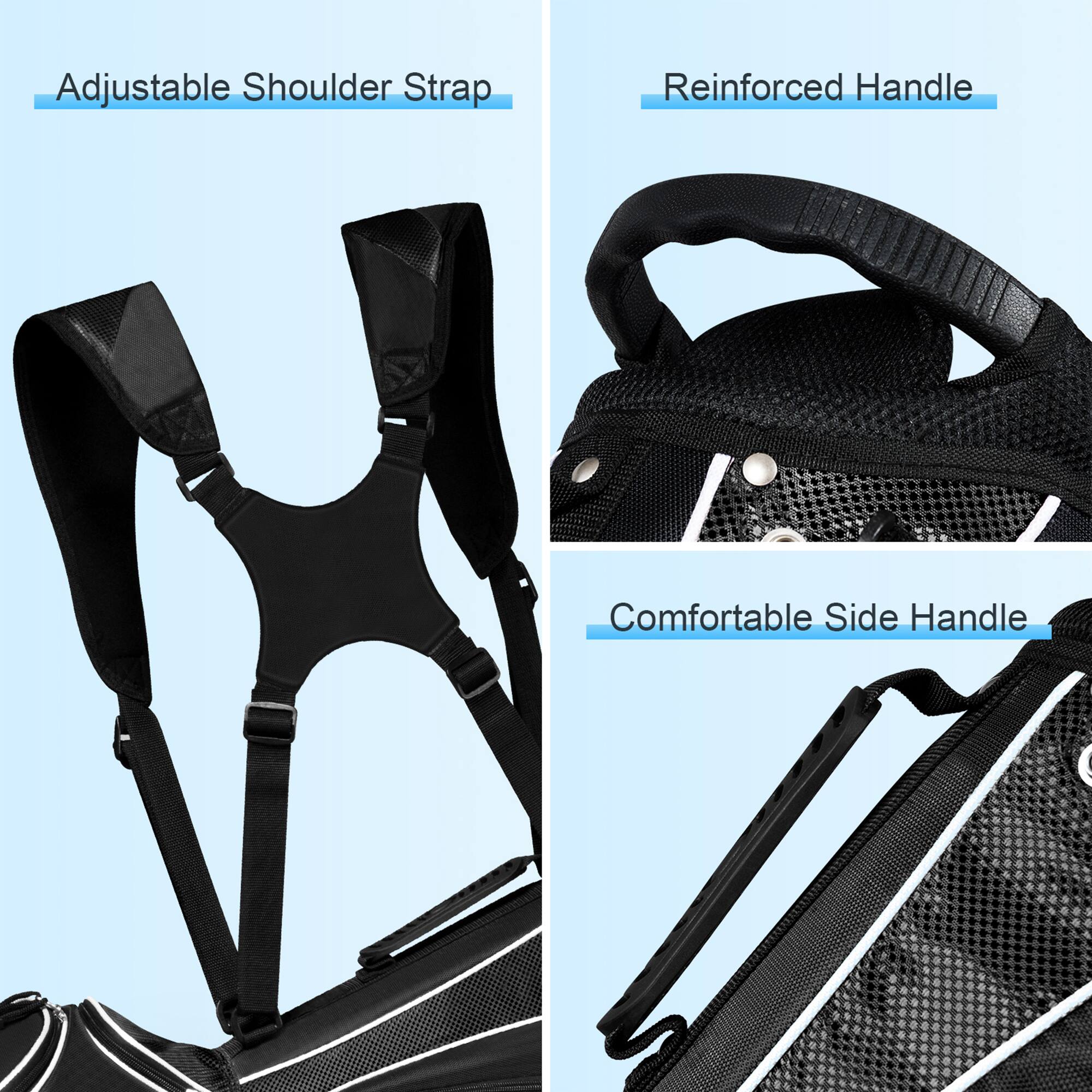 Adjustable Shoulder Strap  
Reinforced Handle  
Comfortable Side Handle