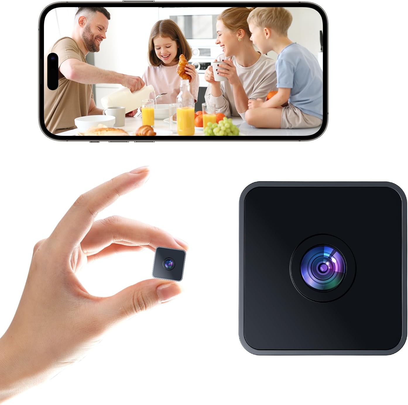 Cluzine - 2K Hidden Nanny Camera,Indoor WiFi Wireless Home Cam for Pet/Baby, HD Surveillance with Motion Detection & Night Vision
