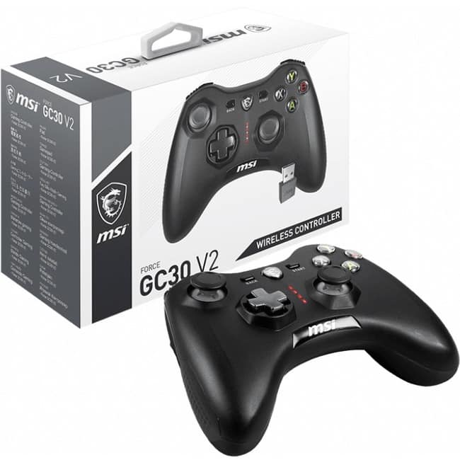 MSI - FORCEGC30V2 Gaming Pad - Cable, Wireless - USB - Android, PC - 6.56 ft Cable - Black