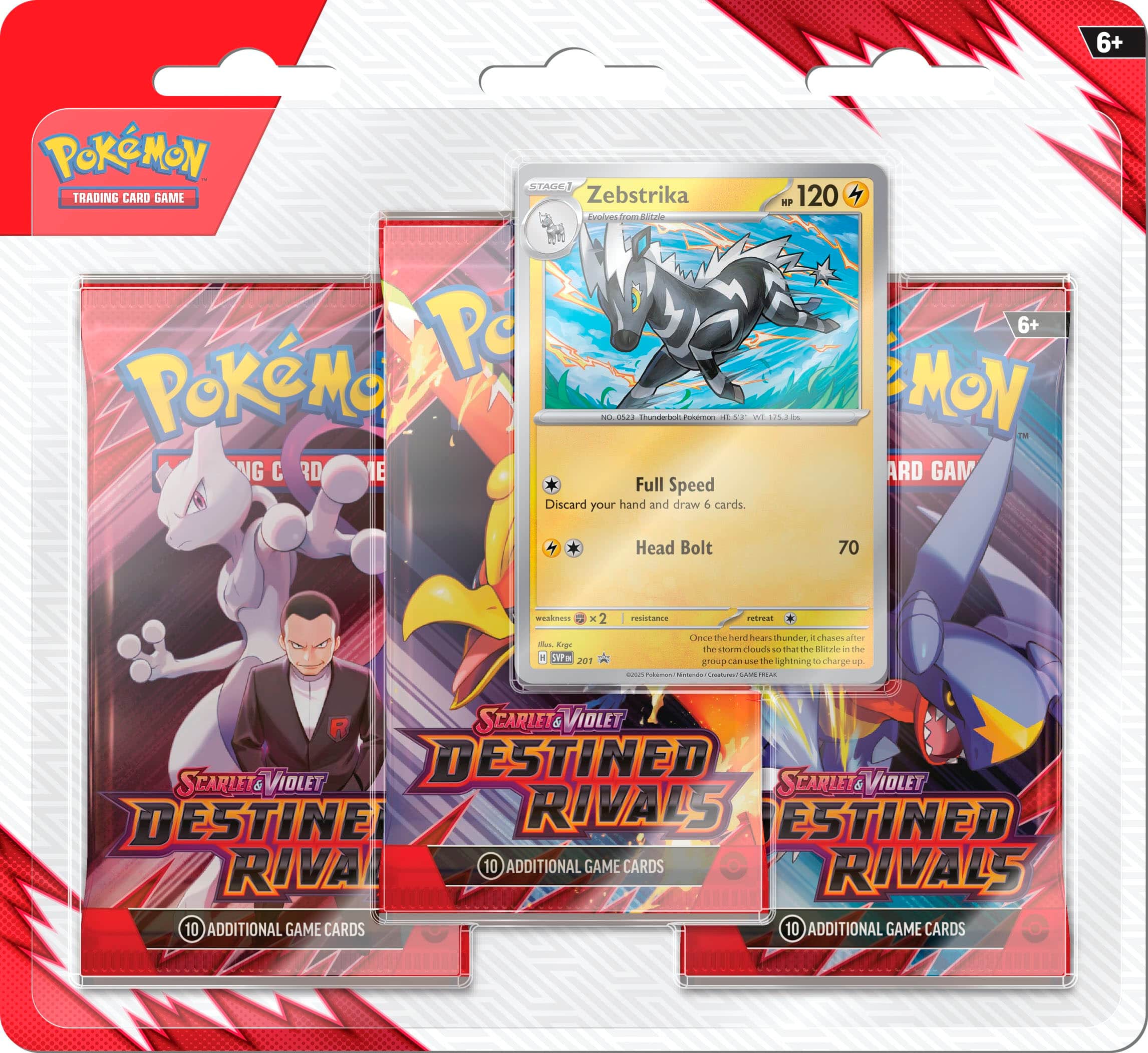 Pokemon Trading Card Game Zebstrika KP 120 Euves Grom Abtoin Pc Pokemon S - nao - . - V d NG RD E Full Speed Discard your hand and draw 2 cards. 6+ MON IM ARD GAM Head Bolt 70 wwaknes . 2 restanzs rutreu Ho Koge P SIFa 201 nce the hend hears thunder a chases ufser he shore louds s8 thut the Berle in the group cam - the ighoning a charge p n - - c - SCARLETS IOLET SCARLET VIOLET DESTINED RIVALS ESTINED RIVA 10 ADDITIONAL GAME CARDS 10 ADDITIONAL GAME CARDS 10 ADDITIONAL GAME CARDS