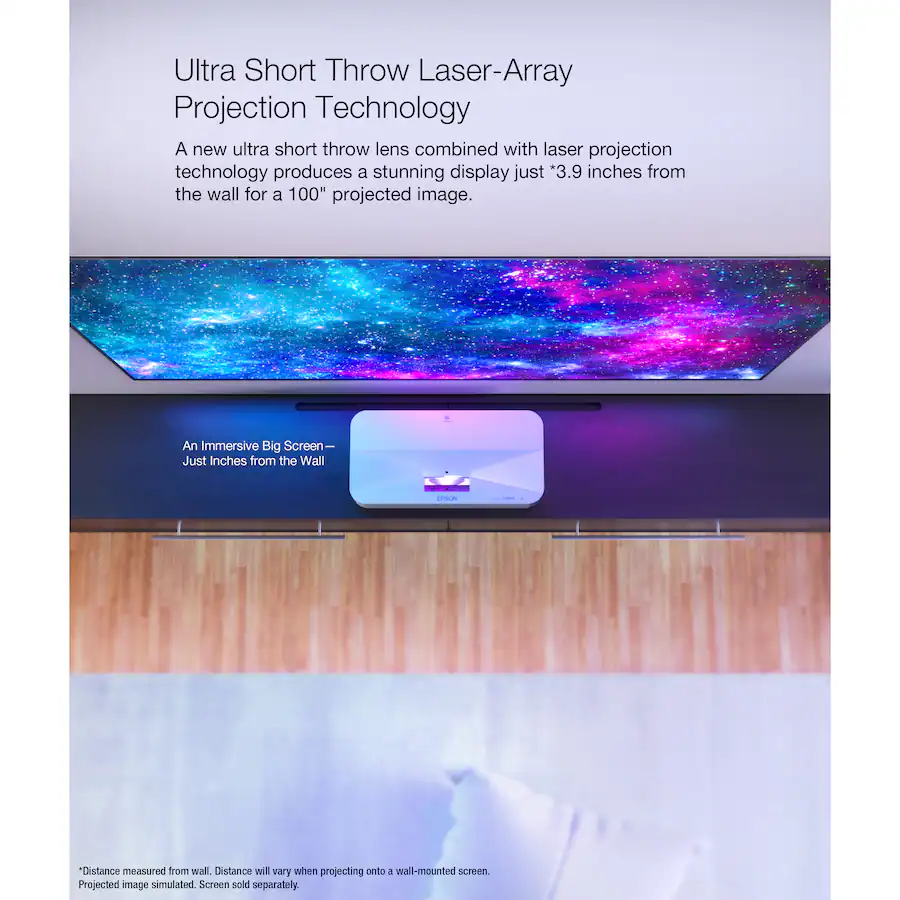 Epson LS800 4K PRO UHD Ultra Short Throw 3 Chip 3LCD Laser Projector ...
