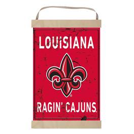 Jardine - Louisiana Ragin' Cajuns Faux Rust Banner Sign - Red
