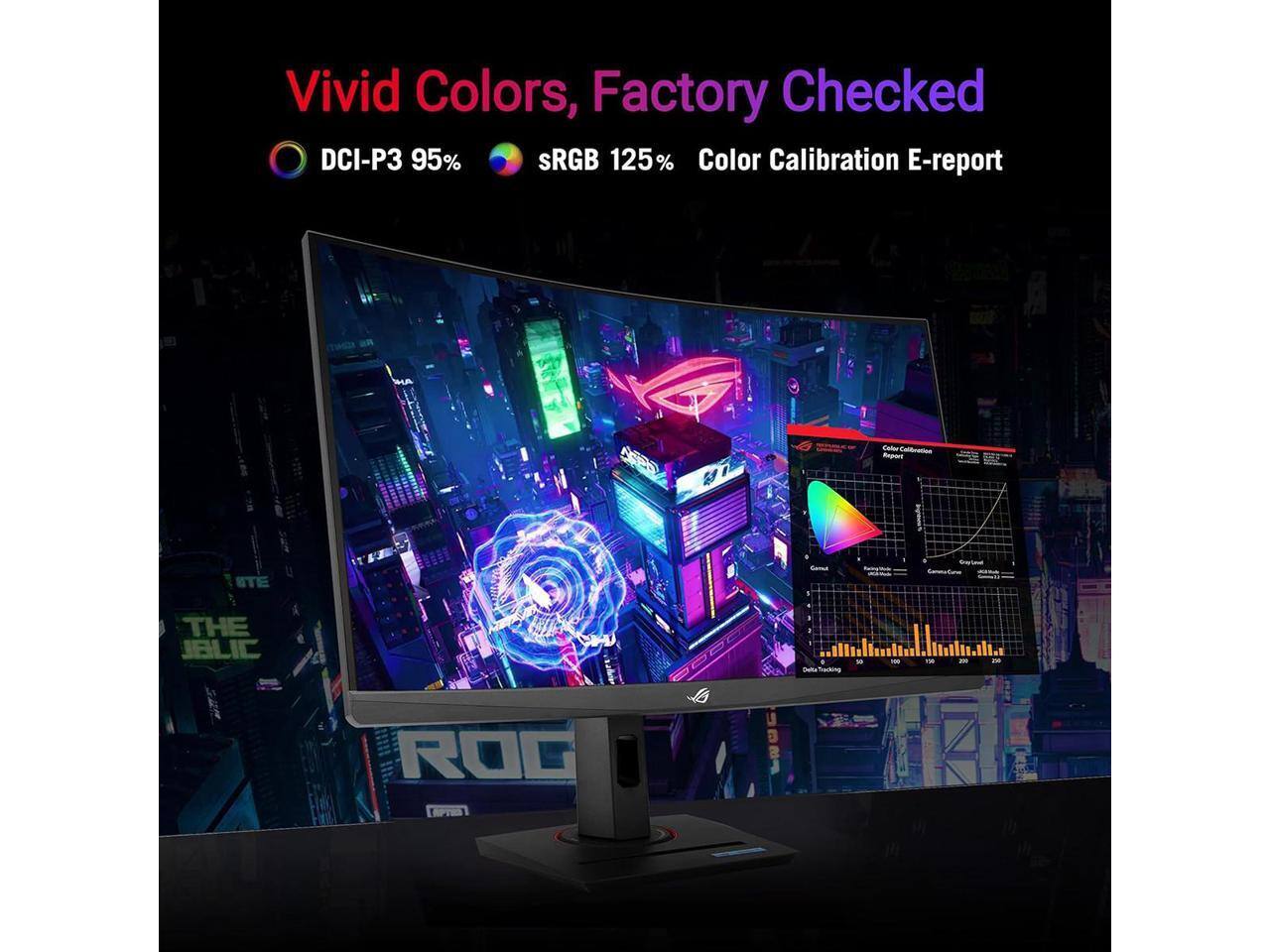Vivid Colors, Factory Checked  
DCI-P3 95%  
sRGB 125%  
Color Calibration E-report