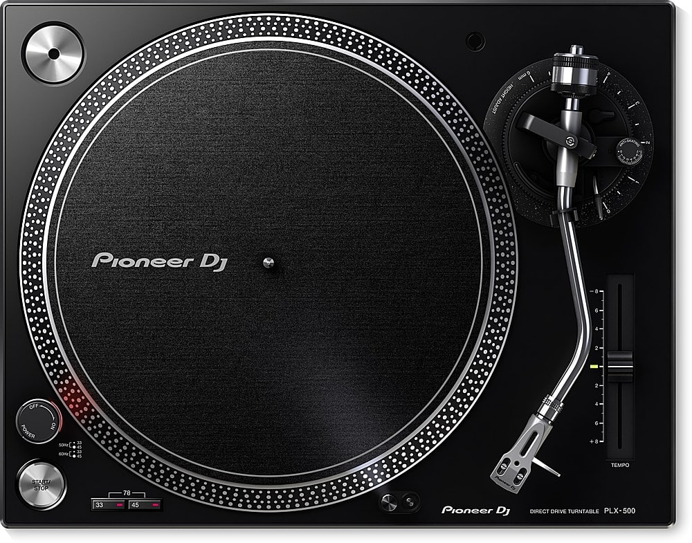 Front. Pioneer DJ - PLX-500 High-torque, direct drive turntable - Black.