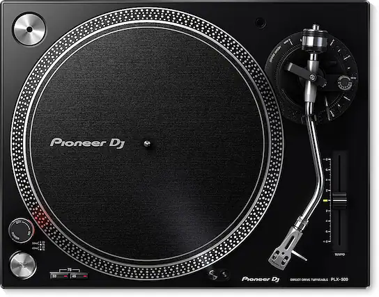 Front. Pioneer DJ - PLX-500 High-torque, direct drive turntable - Black.