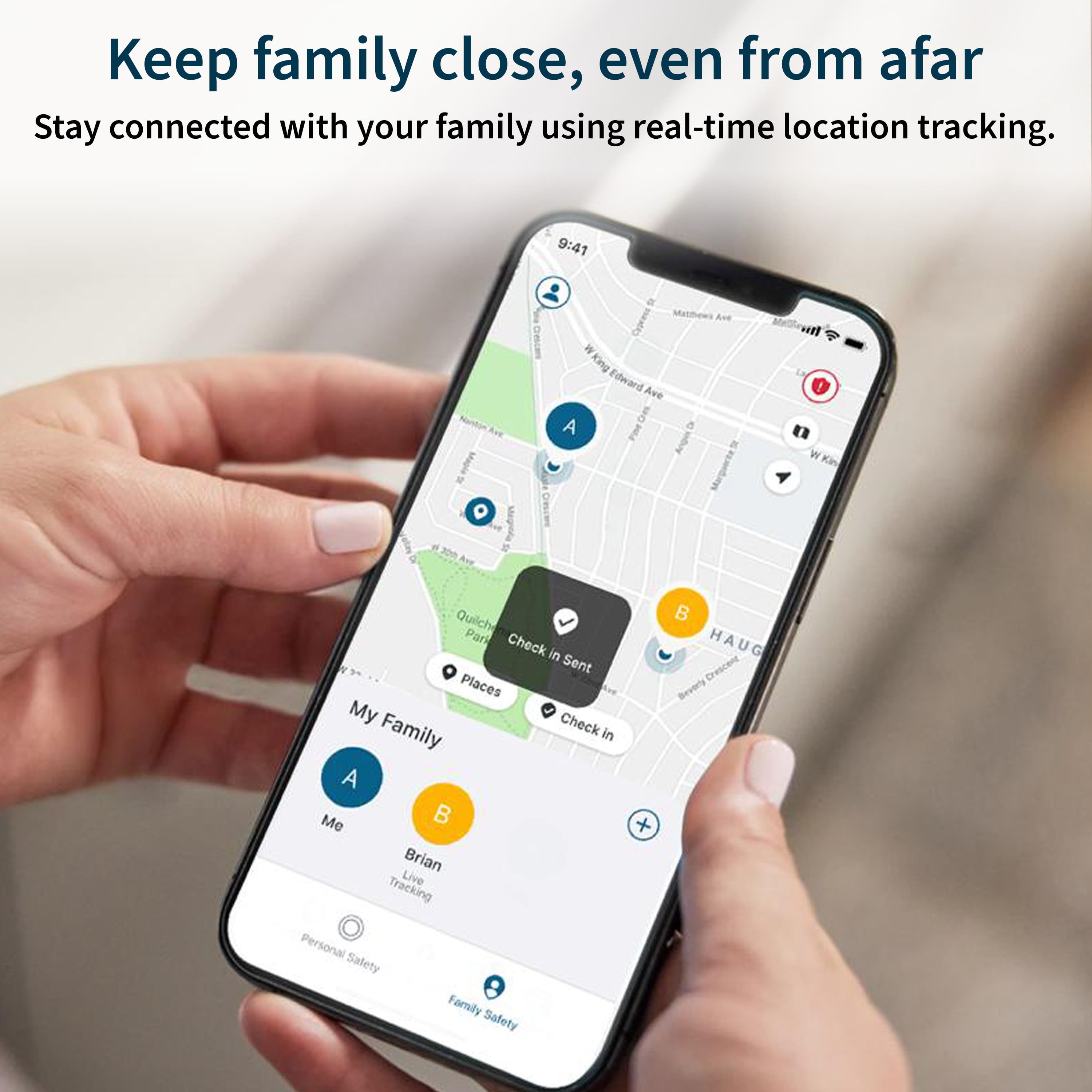 Keep family close, even from afar. Stay connected with your family using real-time location tracking.