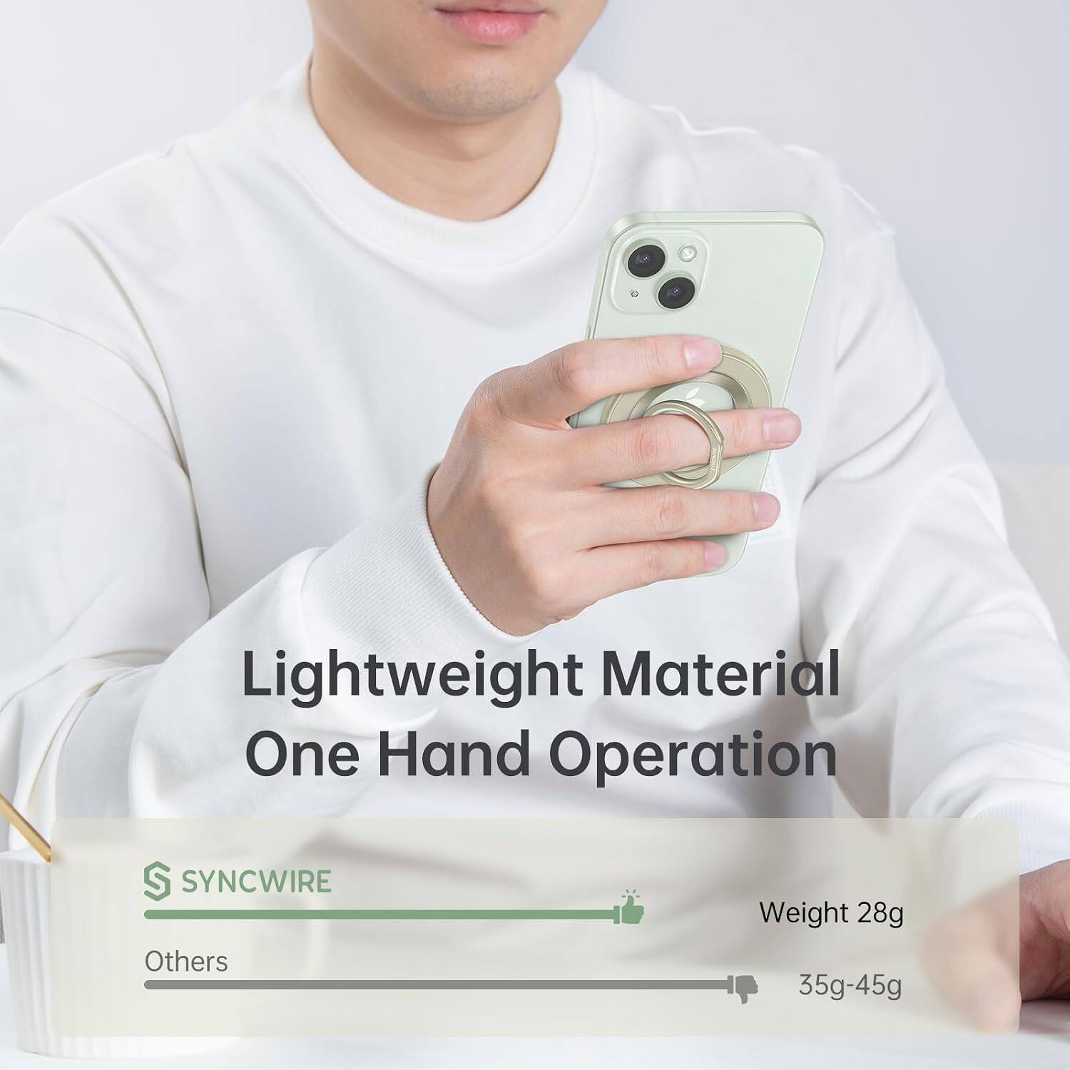 Lightweight Material One Hand Operation

SYNCWIRE
Others

Weight 28g
35g-45g