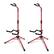 Front. 5 CORE - Guitar Stand Pair Floor Folding Holder Soporte Para Guitarra for Acoustic Electric Bass - Red.