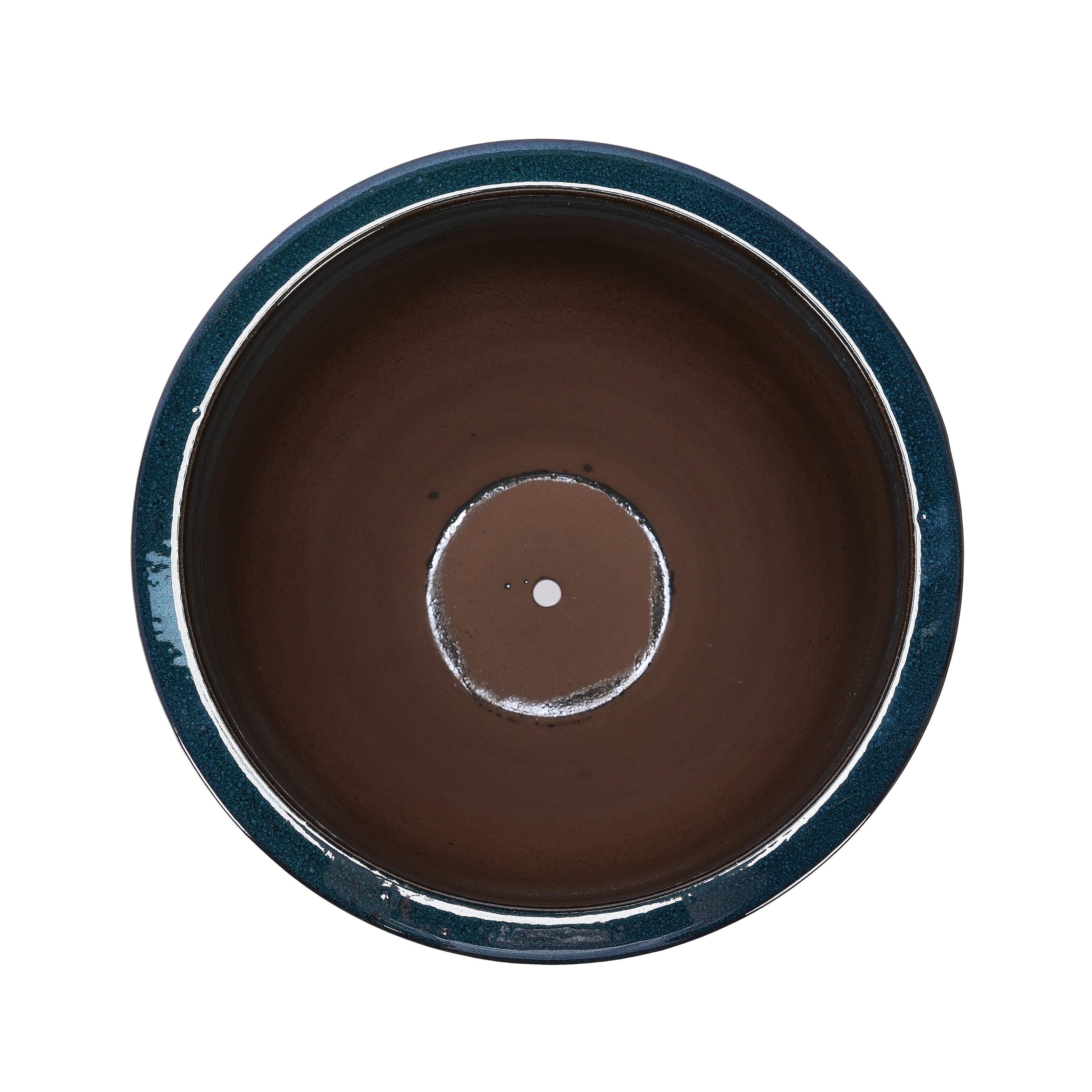 Alt View 6. Loheer - Ceramic Planter by Loheer, 17 Inch Handmade Deep Green Planter for Indoor Outdoor Doorway Monstera.