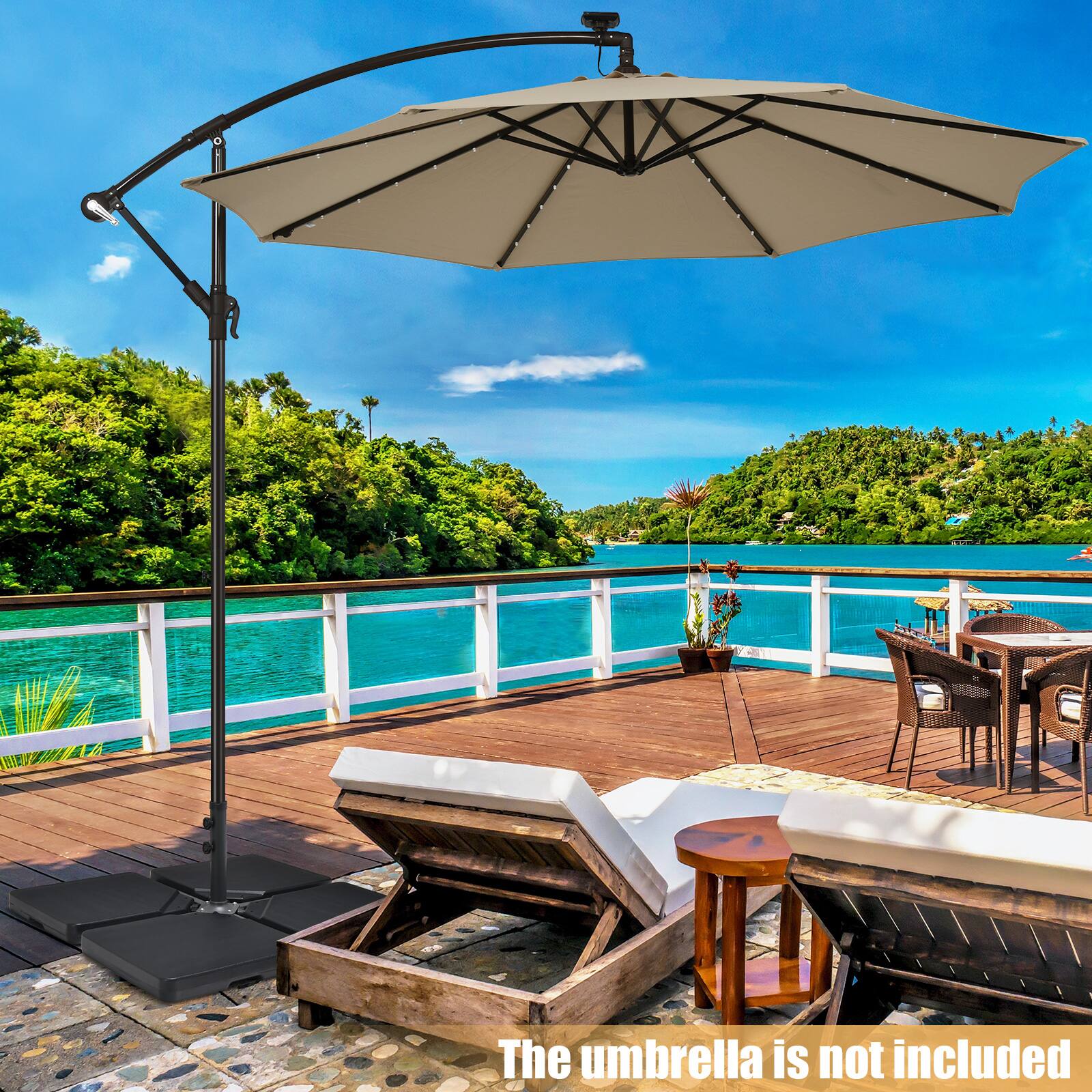 The umbrella is not included
