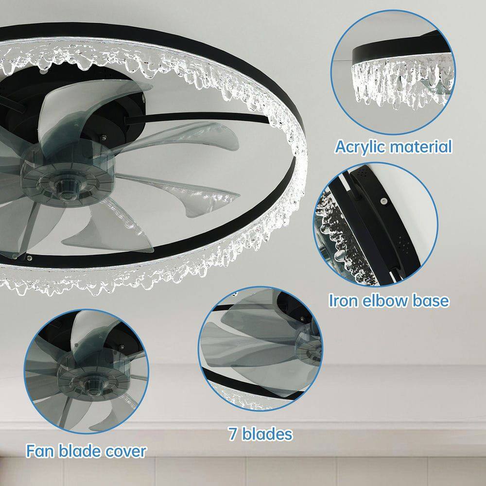 Acrylic material  
Iron elbow base  
Fan blade cover  
7 blades
