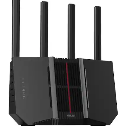 Front. ASUS - ASUS RT-BE92U BE9700 Tri-Band WiFi 7 Router - Black.