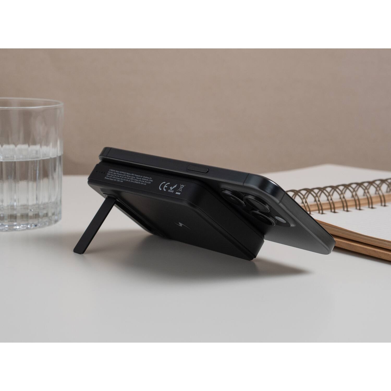 Back. Scapade - 10,000-mAh MagPower Max Magnetic Qi v2.0 Portable Power Bank - Black.