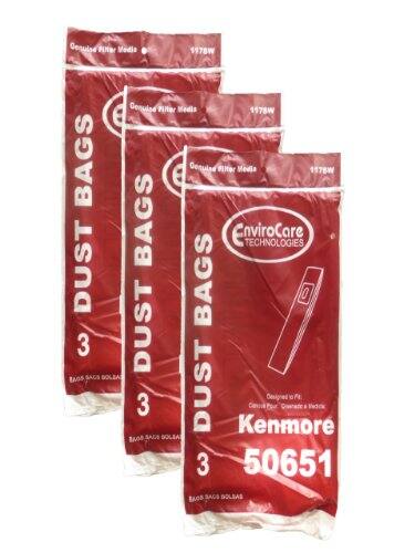 Genuine Filter Media 1178W BAGS  
Genuine Filter Media 1178W DUST BAGS  
EnviroCare TECHNOLOGIES DUST BAGS  
3 DUST BAGS  
Kenmore 50651 BAGS