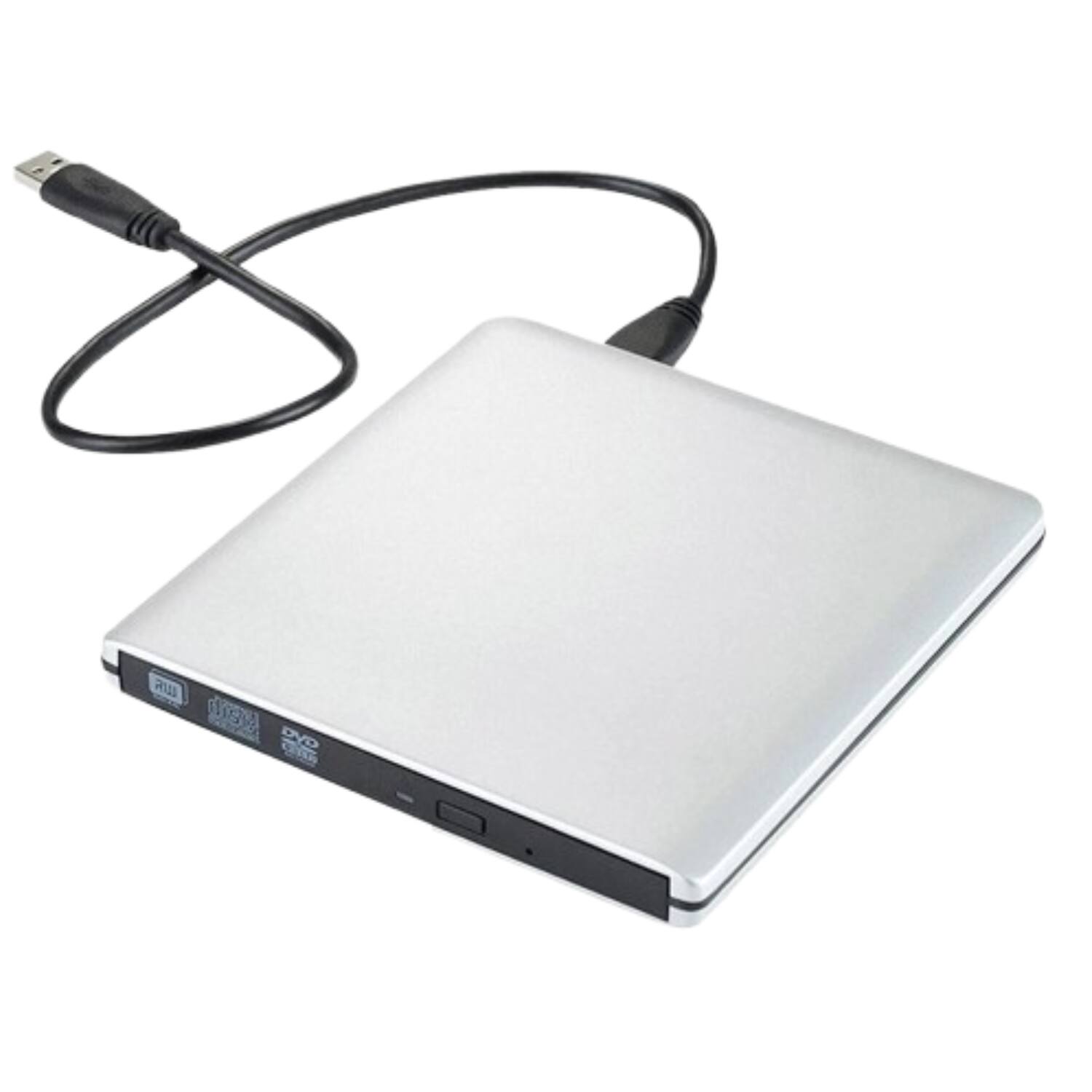 Front. Stock Preferred - External DVD Drive USB 3.0 / Type-C – Portable DVD/CD Player - Gray.