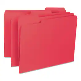 Smead Manufacturing - Interior File Folders, 1/3-Cut Tabs: Assorted, Letter Size, 0.75" Expansion, Red, 100/Box