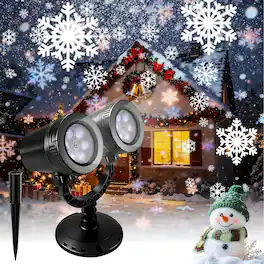 Dazzed Corner - Christmas Snowflake Projector Lights, Waterproof LED Snowfall Lights - Black