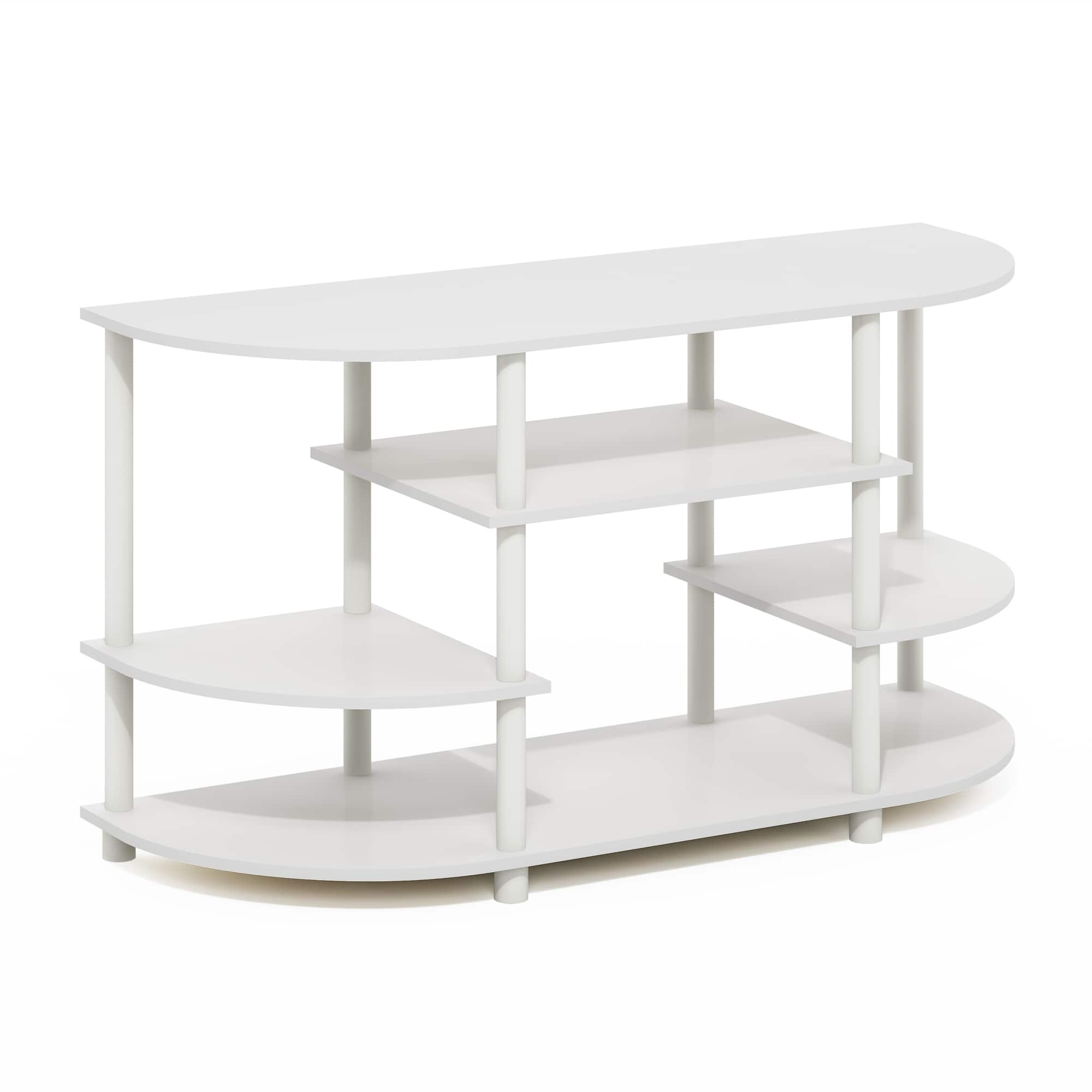 Furinno - JAYA Simple Design Corner TV Stand - White