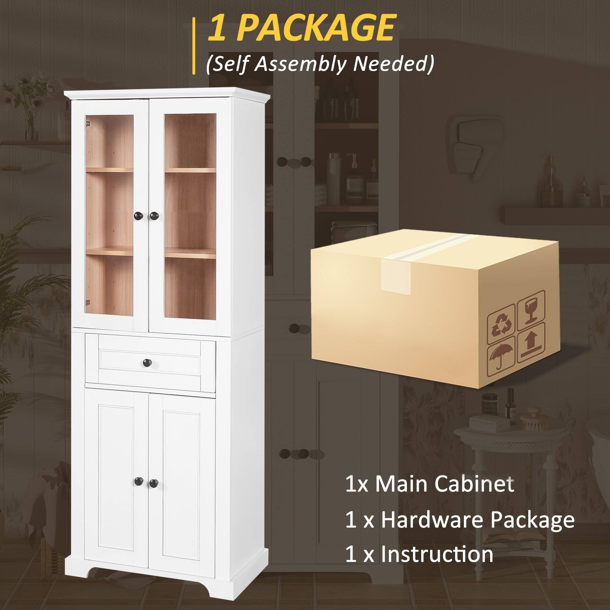 1 PACKAGE  
(Self Assembly Needed)  

1x Main Cabinet  
1 x Hardware Package  
1 x Instruction