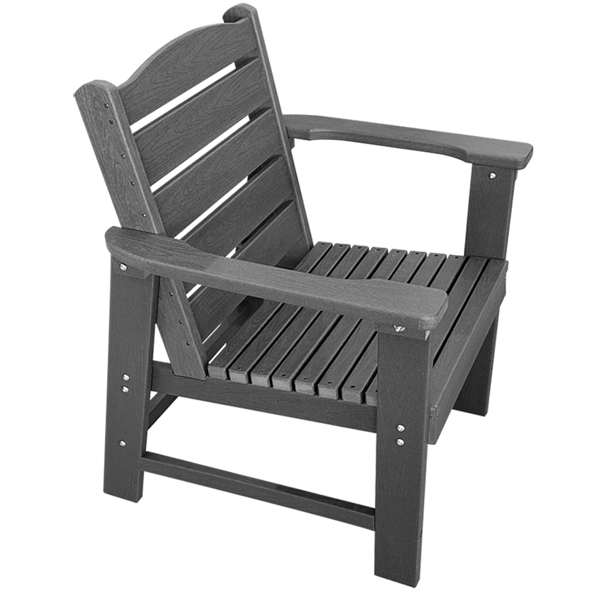 Alt View 4. Fortune Candy - Modern HDPE Patio Dining Chair, Weather Resistant, for Outdoor, Garden, Yard, Lawn (Gray) - Gray.