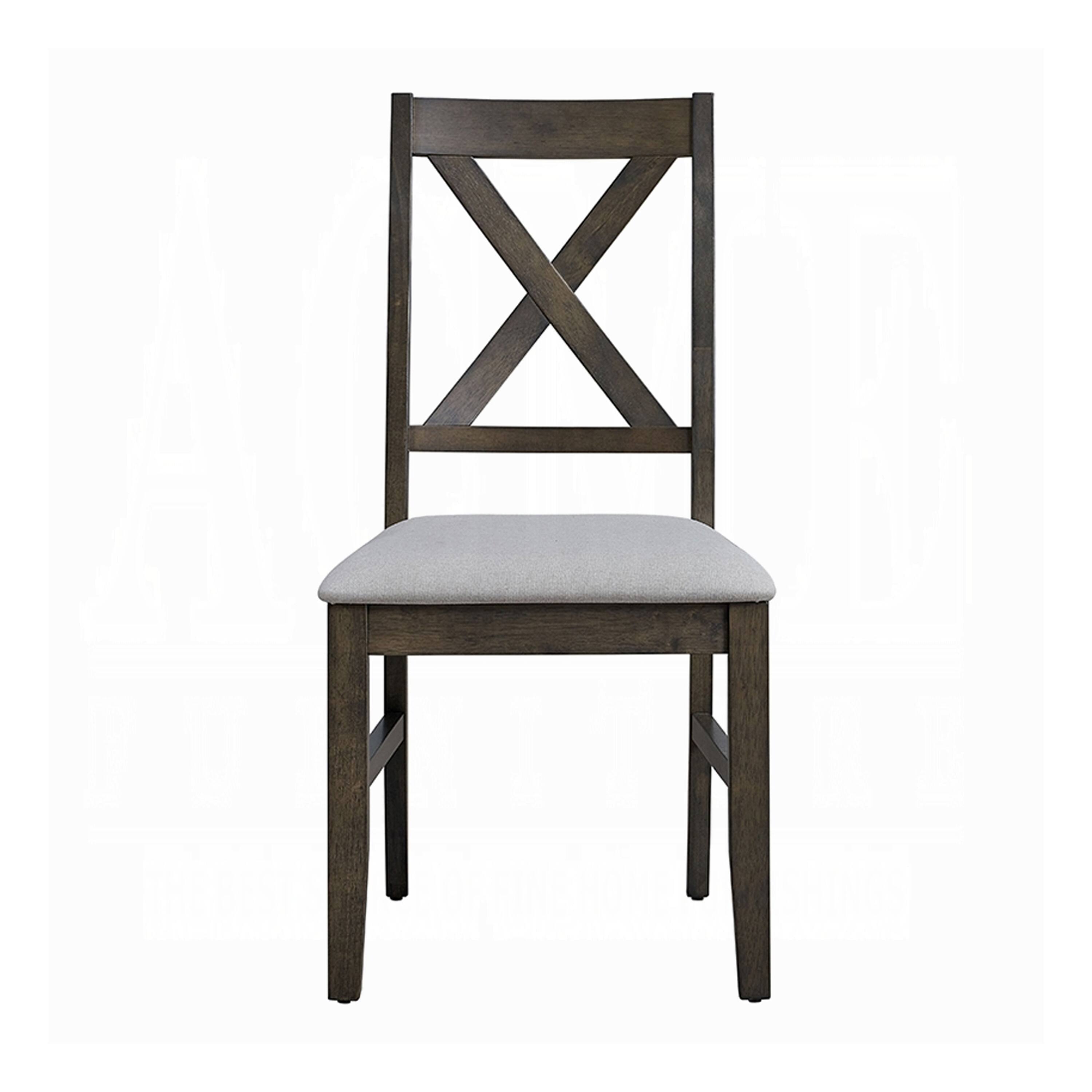 Alt View 1. Manhattan Lane - Side Dining Chair Set of 2, X Farmhouse Back, Padded Gray and Beige - Gray, Beige.