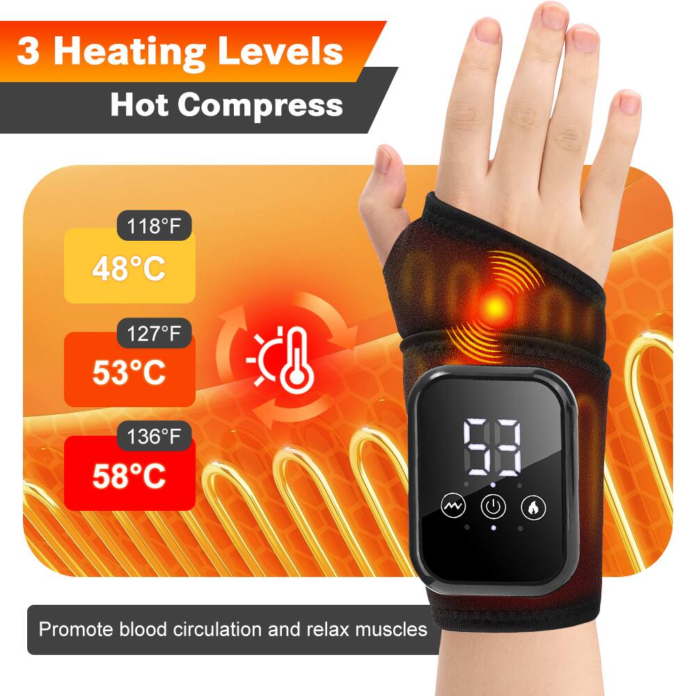 3 Heating Levels  
Hot Compress  
118°F 48°C  
127°F 53°C  
136°F 58°C  

Promote blood circulation and relax muscles