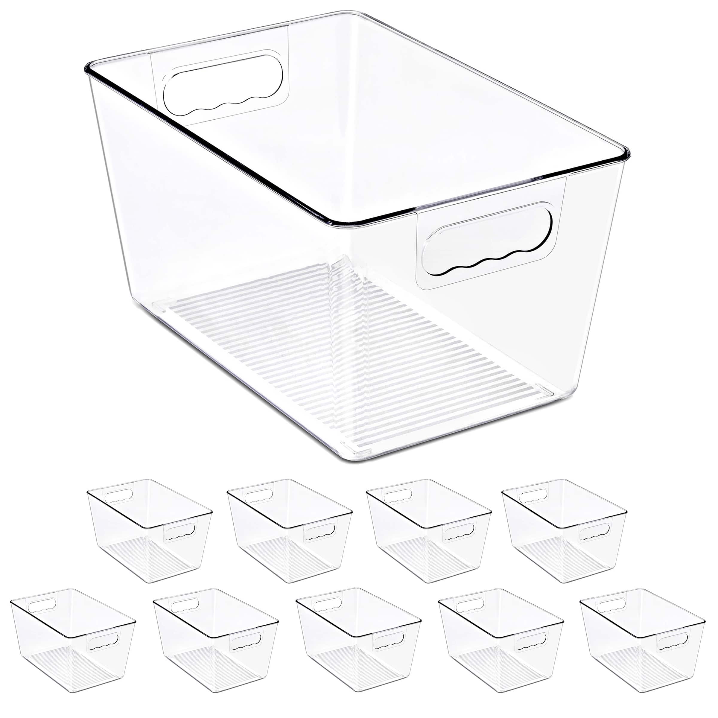 Sorbus - Storage Bins, 10 Pack Large Organization Bins with Handles – Storage Containers - Clear