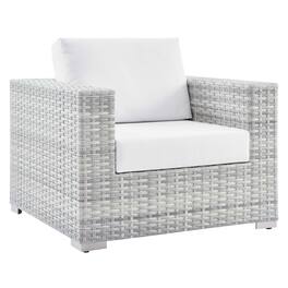 Convene Outdoor Patio Armchair by Modway - Light Gray White