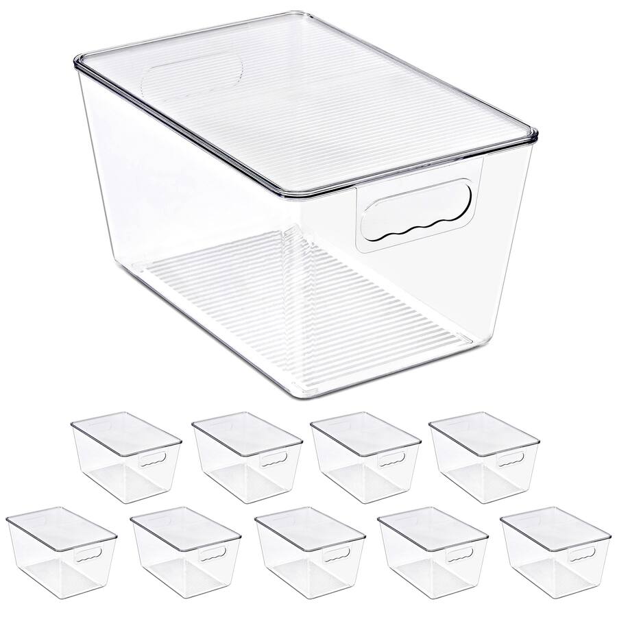 Sorbus Storage Bins with Lids, 10 Pack Large Organization Bins with ...