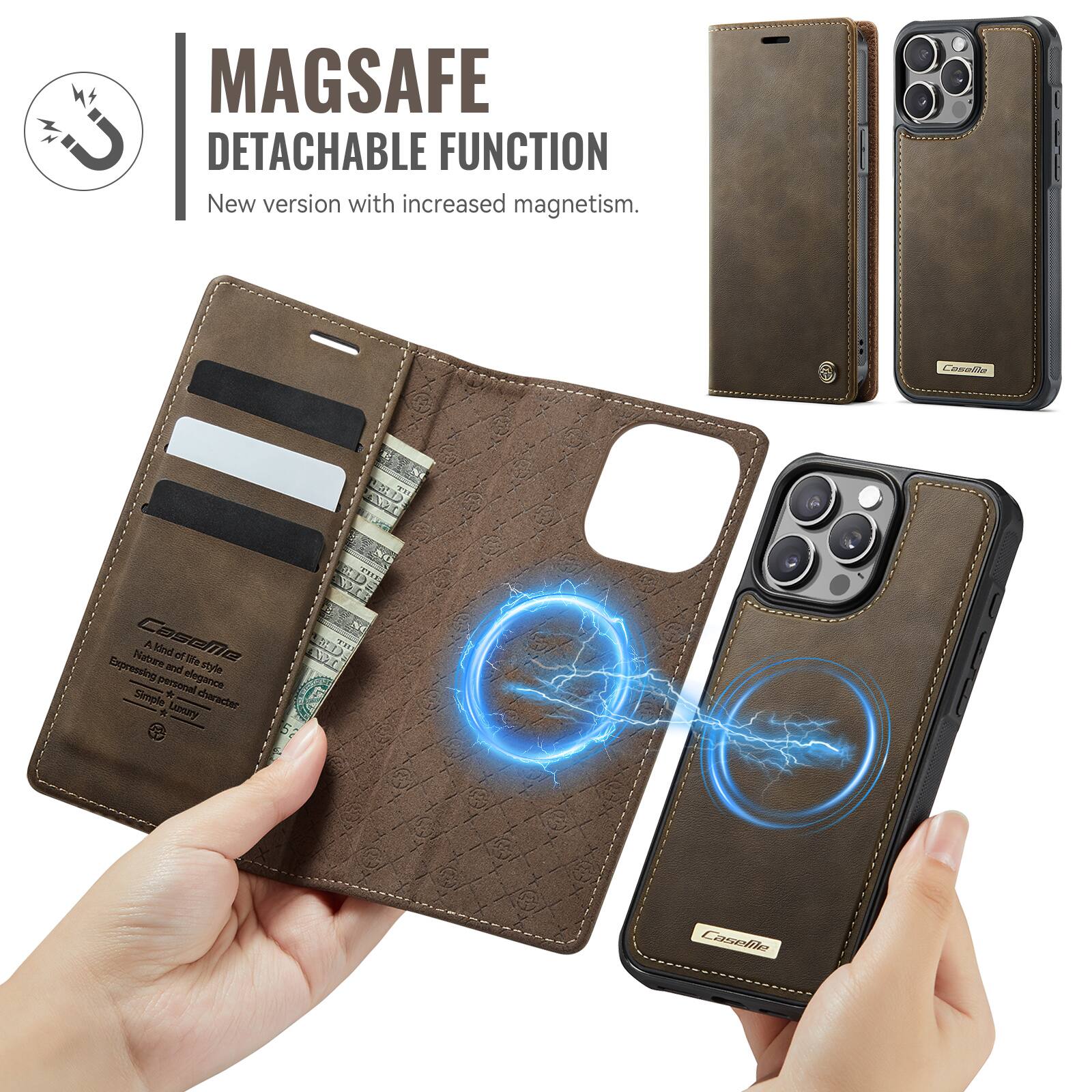 MAGSAFE DETACHABLE FUNCTION  
New version with increased magnetism.  

BARID Nes Natore Caseille A Bdnd of A Expreesing and personal elegance Simple + character + Luxury  

CEME Caselile