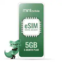 Mint Mobile - 3-Month 5GB eSIM Prepaid Plan (Digital Delivery) - Mint Green - Front_Zoom